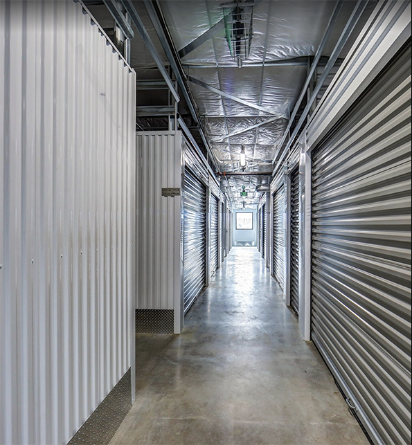 The interior hall of the storage buildings lined with stainless steel